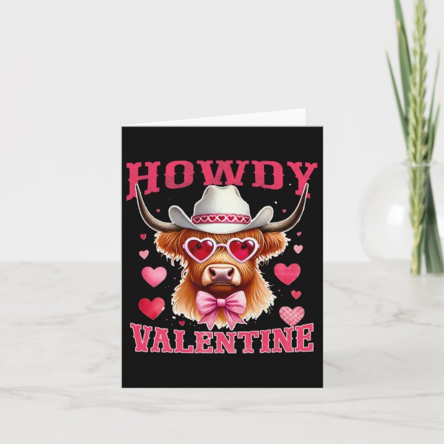 Carte Salut Saint-Valentin Vache Cowboy Saint-Valentin O (Devant)