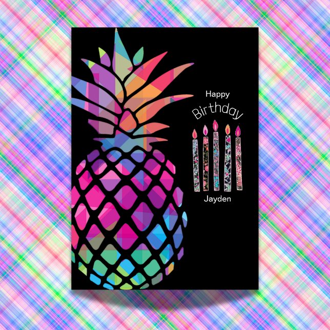 Carte Salutation à l'ananas (Birthday Depot Party Supplies Birthday Pineapple Customizable Card Custom Holiday Celebrations)