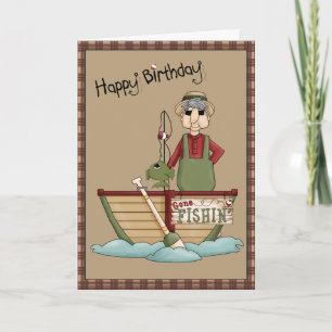 Carte Salutation allée de joyeux anniversaire de Fishin