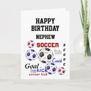 Carte Salutation anniversaire Nephew Fun Fun de football