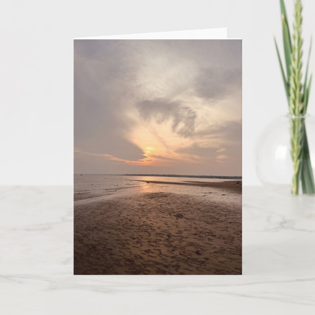 Carte Salutation blanche Sunset Beach (Devant)