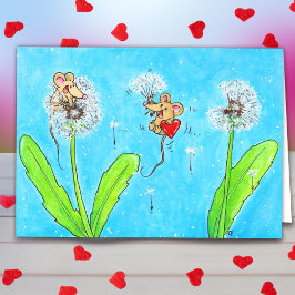 Carte Salutation Dandelion Mice