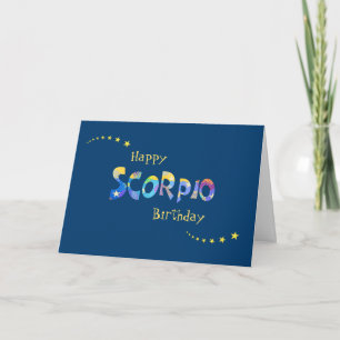 Carte Salutation d'anniversaire de signe de zodiaque de
