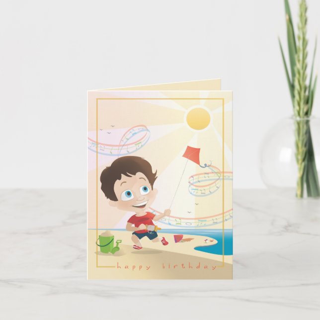 Carte Salutation d'anniversaire d'été. 2/12. (Devant)