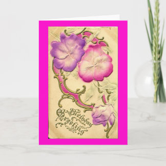Carte Salutation d'anniversaire vintage