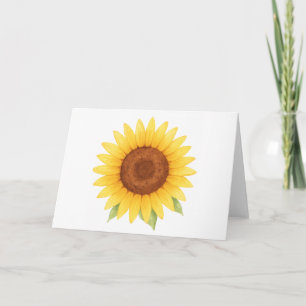 Carte Salutation d'aquarelle de tournesol unique