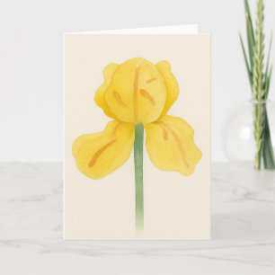 Carte Salutation d'aquarelle simple jonquille