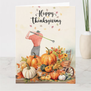 Carte Salutation d'automne de Thanksgiving pour Golfer