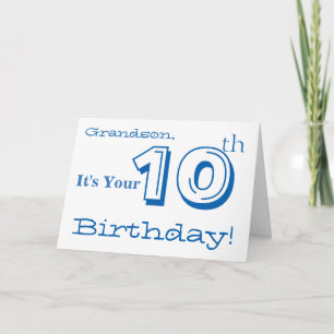 Carte Salutation de 10e anniversaire de grand-fils en bl