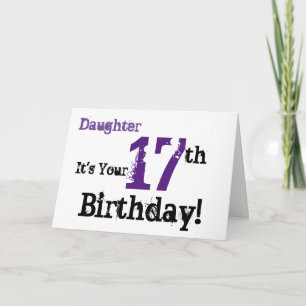 Carte Salutation de 17ème anniversaire de la fille en no