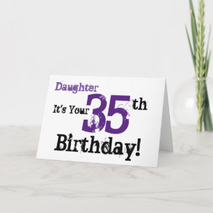 Carte Salutation de 35ème anniversaire de la fille en no