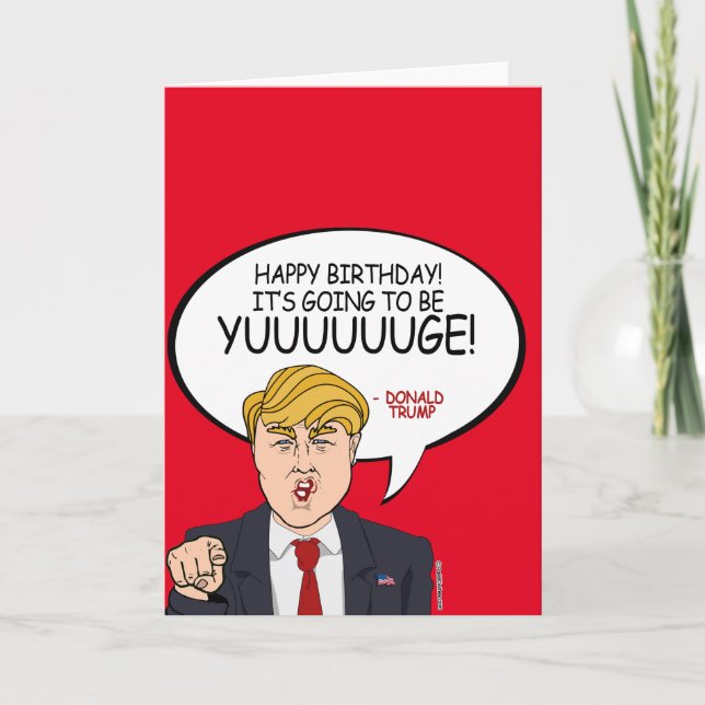 Carte Salutation de Donald Trump - Joyeux anniversaire - (Devant)