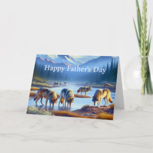 Carte Salutation de Fête des pères Wolf Pack