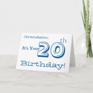 Carte Salutation de grand-fils à 20e anniversaire en ble
