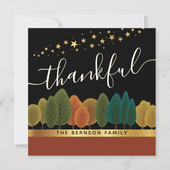Carte Salutation de la Parties scintillant d'or de Thank (Devant)