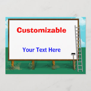 Carte Salutation de panneau-réclame - personnalisable,
