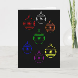 Carte - Salutation - Décorations de sapin de Noël