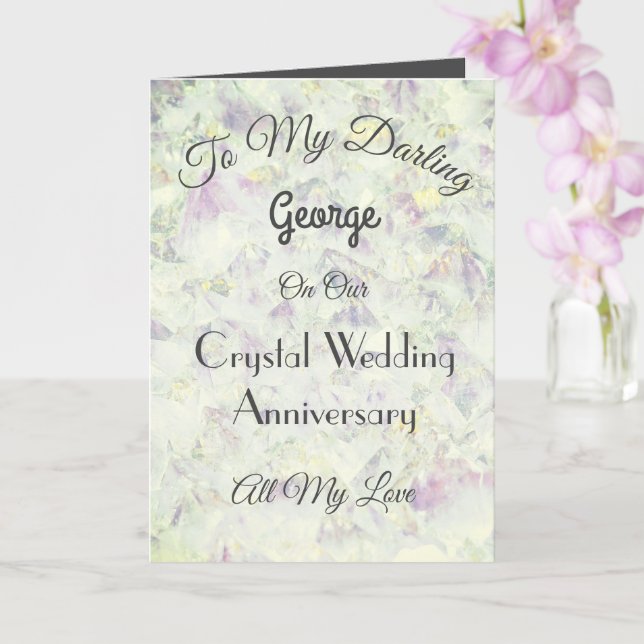 Carte Salutation du mari de l'anniversaire de cristal (Orchidée)