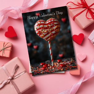 Carte Salutation en forme de coeur de Cakepop Valentine