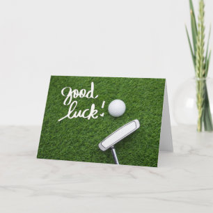 Carte Salutation golf balle de golf bonne chance