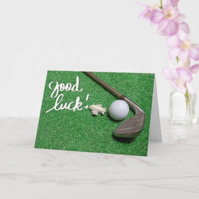 Carte Salutation golf balle de golf bonne chance bon voy (Orchidée)