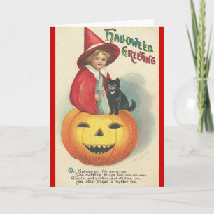 Carte Salutation Halloween vintage