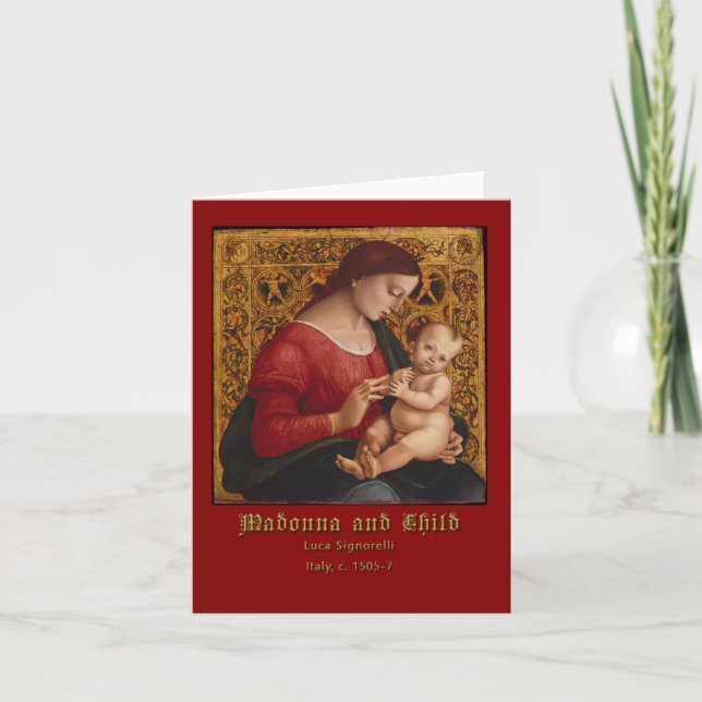 Carte Salutation Madonna et Enfant Luca Signorelli (Devant)