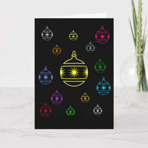 Carte - Salutation - Ornements d'arbre de vacances