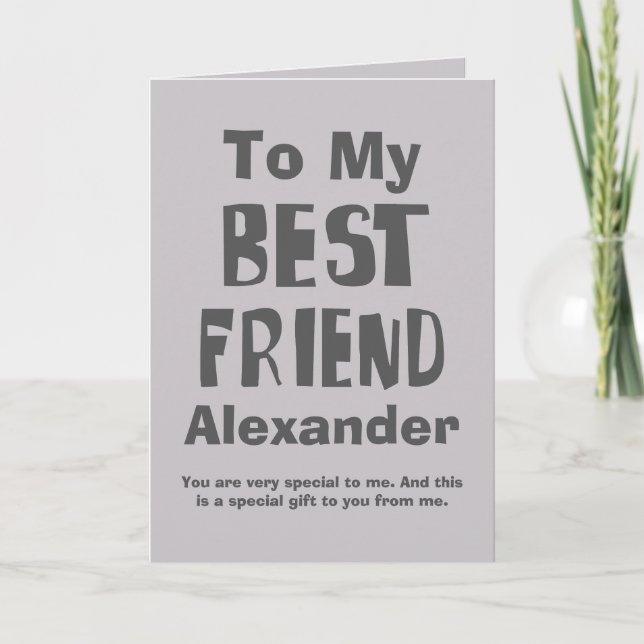 Carte Salutation personnalisée du meilleur ami (Devant)