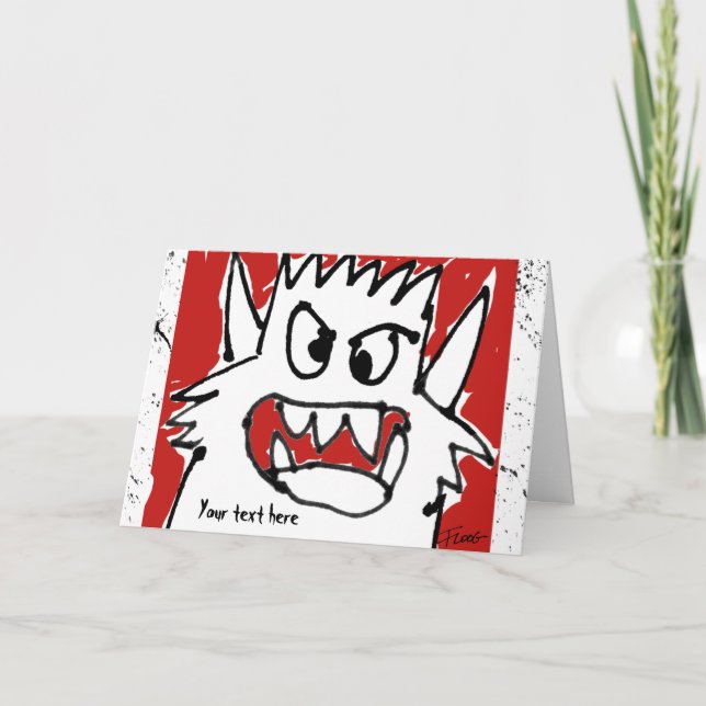 Carte Salutation personnalisée par monstre de bande (Devant)