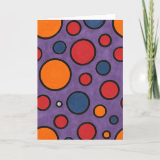 Carte Salutation Polka-Dot rouge et orange