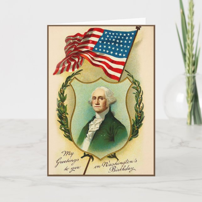 Carte Salutation pour l'anniversaire de Washington (Devant)