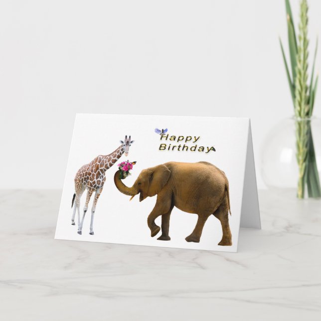 Carte Salutation pour l'anniversaire des animaux (Devant)