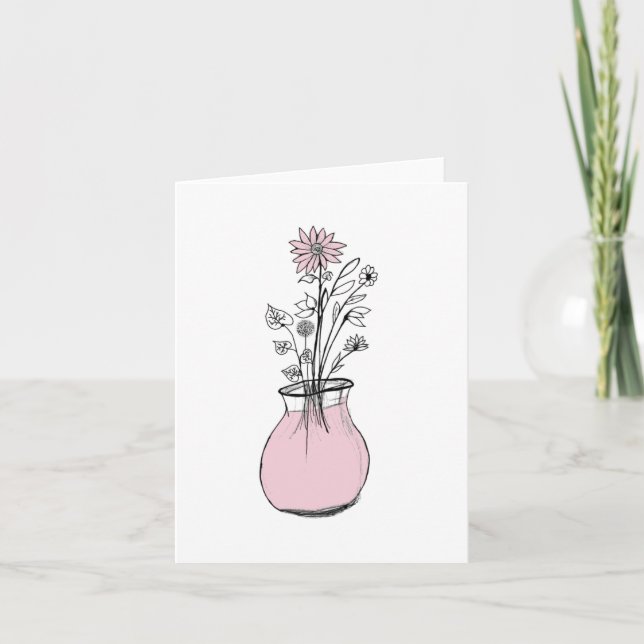 Carte Salutation roseâtre  (Devant)