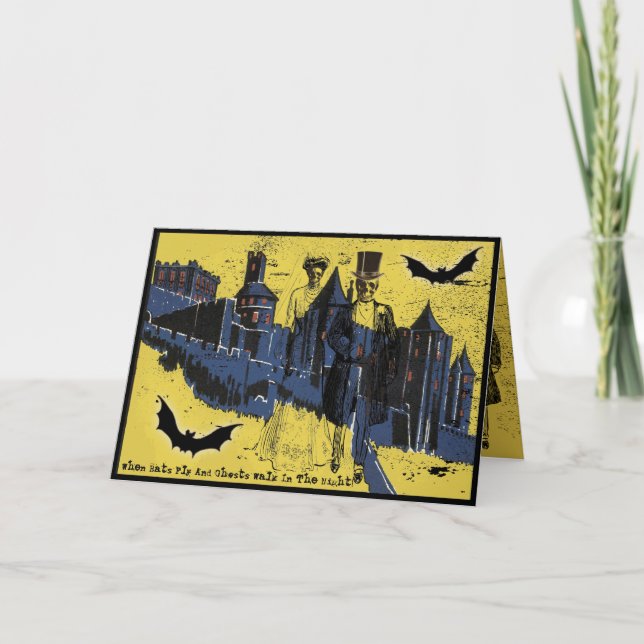 Carte Salutation Skeleton Couple Halloween (Devant)