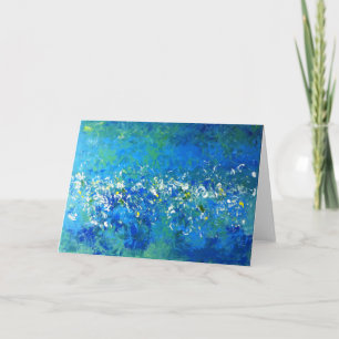 Carte Salutation sous-marine contemporaine bleue, vide