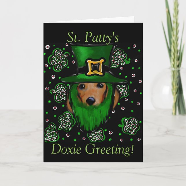 Carte Salutation St. Patty Doxie (Devant)