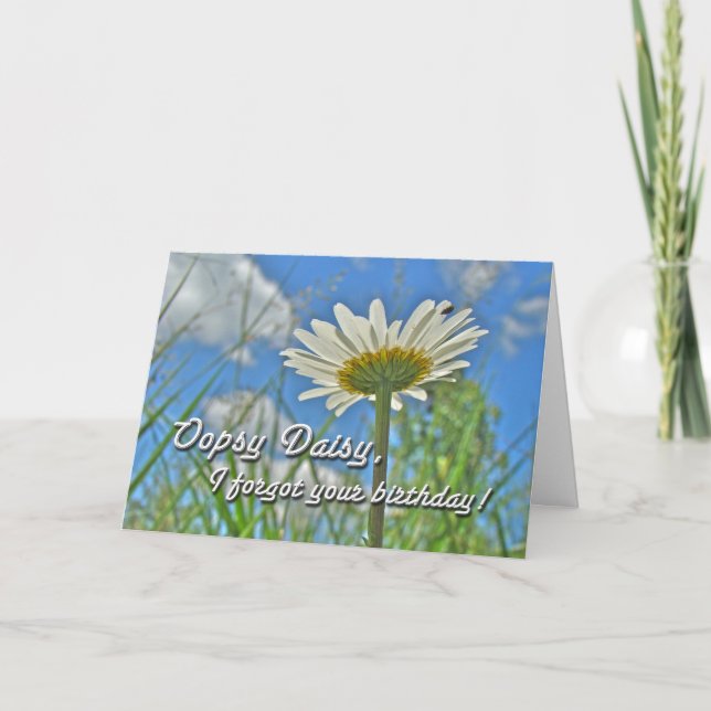 Carte Salutation tardive d'anniversaire - marguerites (Devant)