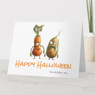 Carte Salutation Zombie veggie Halloween