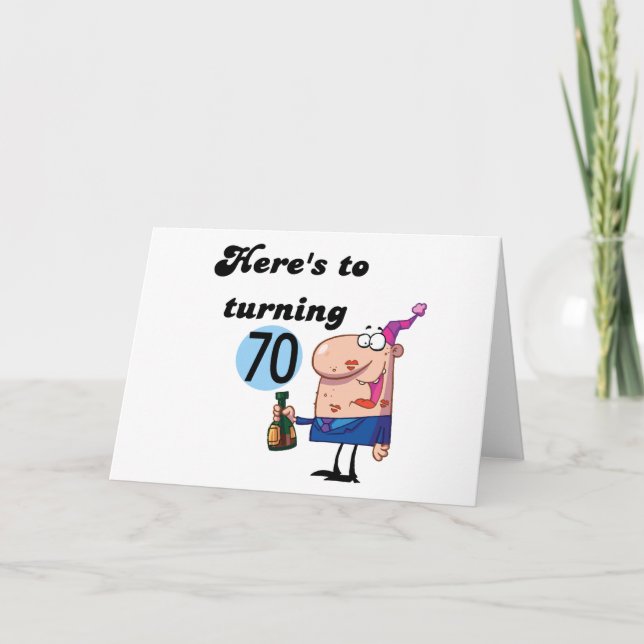 Carte Salutations à 70 T-shirts et cadeaux d'anniversair (Devant)