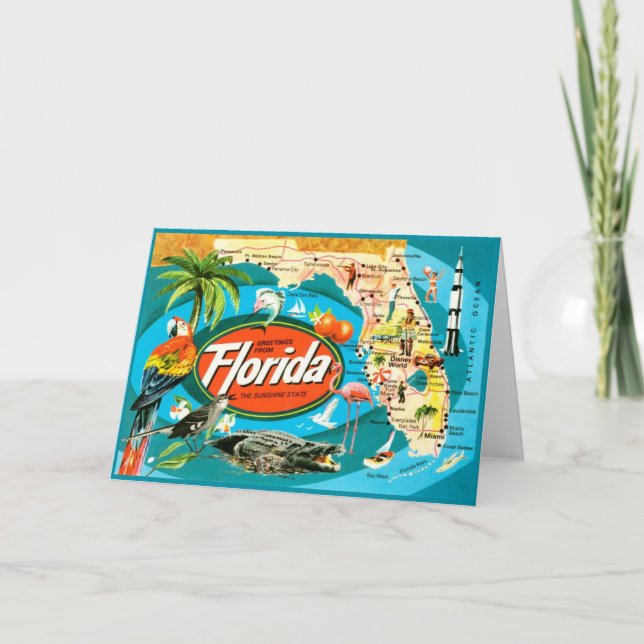 Carte Salutations classiques du milieu du siècle de Flor (Devant)