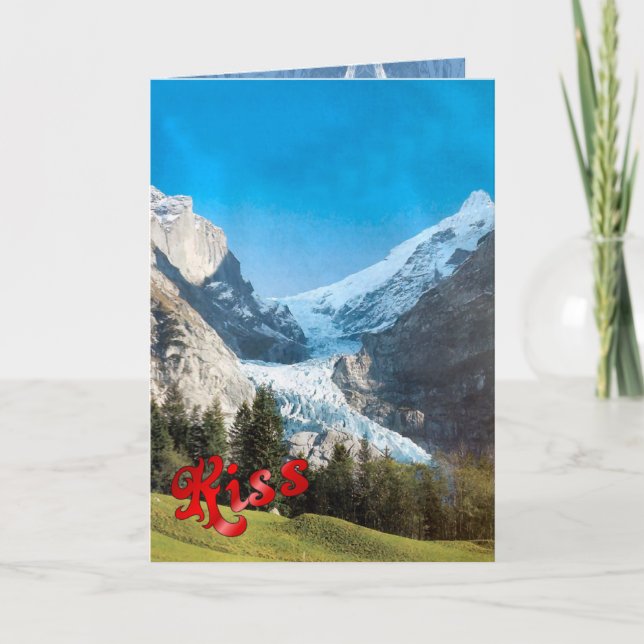 Carte Salutations d'anniversaire - glacier, Grindelwald (Devant)