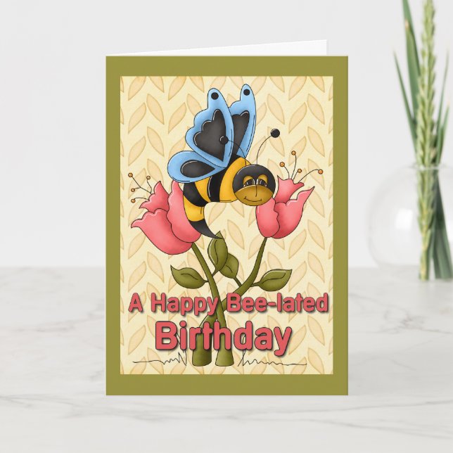 Carte Salutations d'anniversaire liées aux abeilles (Devant)