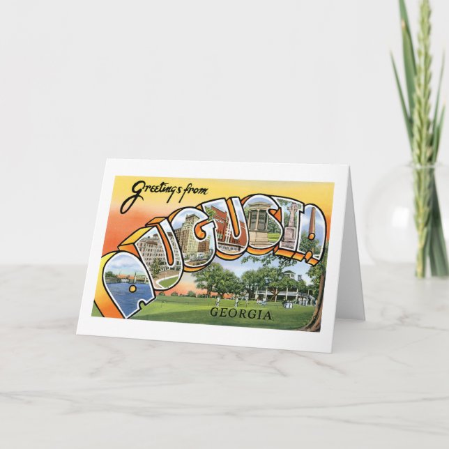 Carte Salutations d'Augusta, Géorgie (Devant)