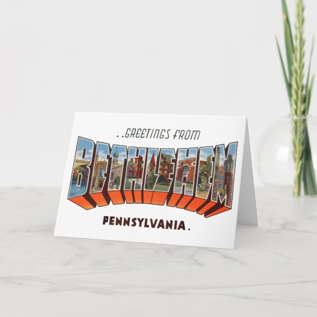 Carte Salutations de Bethlehem Pennsylvanie (Devant)