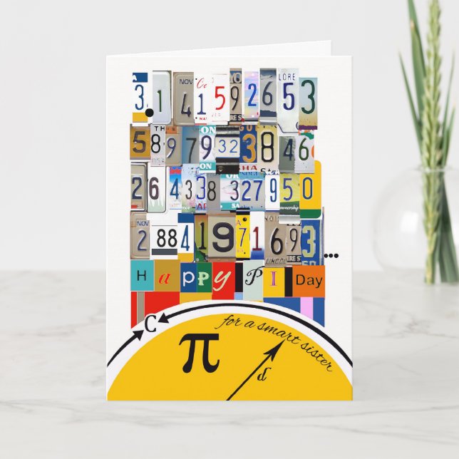 Carte Salutations de la journée Pi pour Soeur, Chiffres  (Devant)