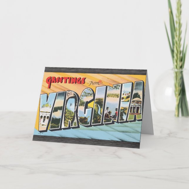 Carte Salutations de la Virginie, cru (Devant)