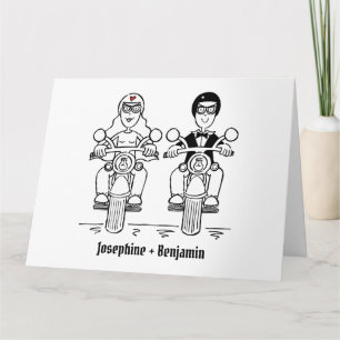 Carte Salutations de Mariage de motocyclette personnalis