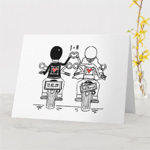 Carte Salutations de Mariage de motocyclette personnalis