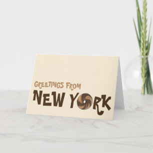 Carte Salutations de New York Marble Rye Bagel NYC
